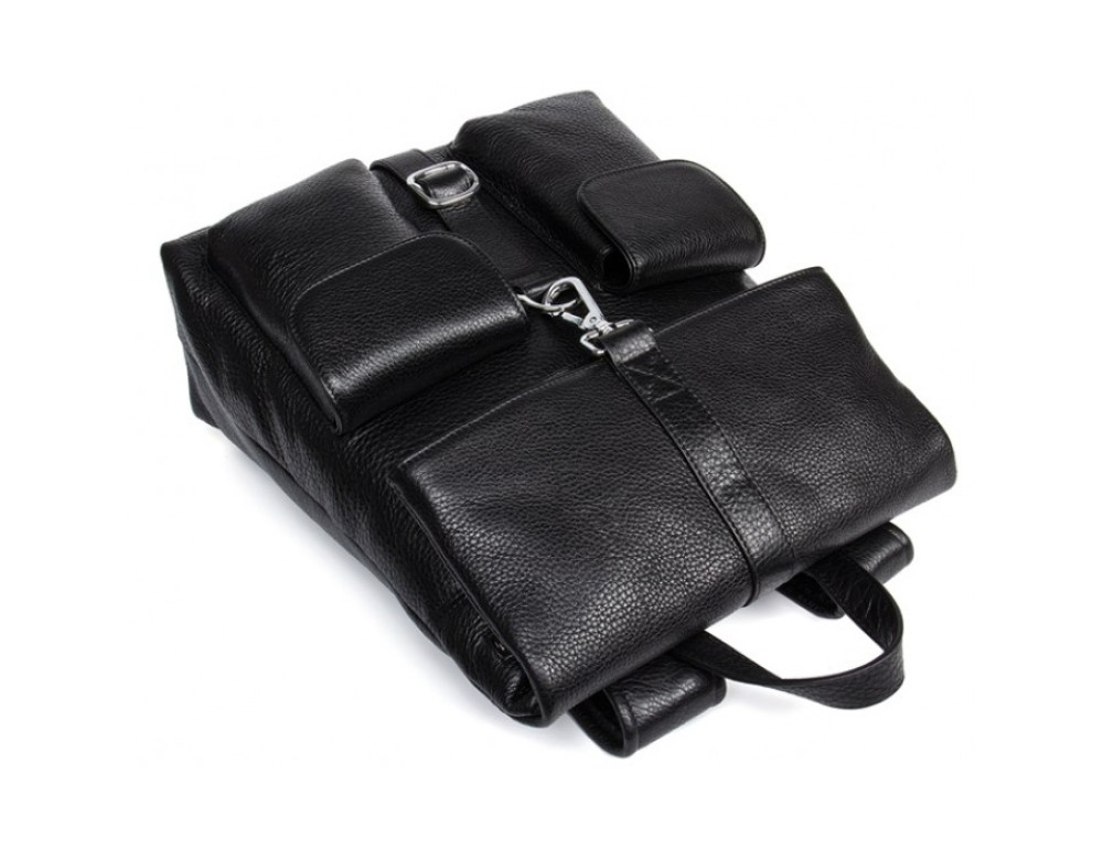 Шкіряний рюкзак TIDING BAG B3-062A чорний - Фотографія № 5