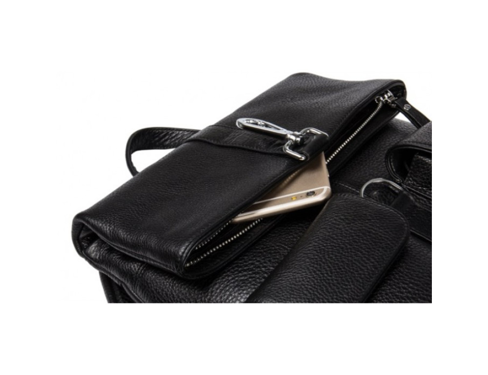 Шкіряний рюкзак TIDING BAG B3-062A чорний - Фотографія № 7