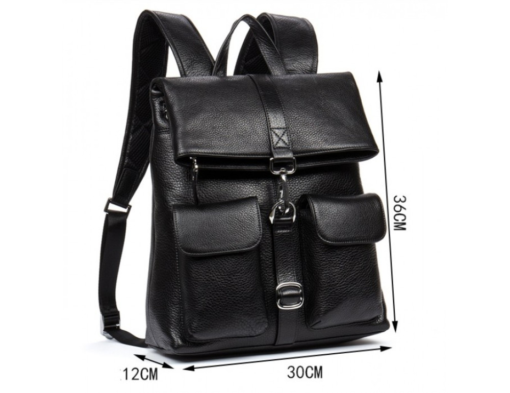 Шкіряний рюкзак TIDING BAG B3-062A чорний - Фотографія № 9