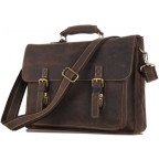 Чоловічий шкіряний портфель TIDING BAG 7205R темно-коричневий - Фотографія № 100