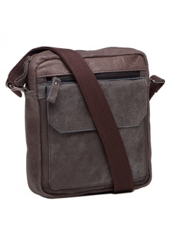 Шкіряна сумка через плече Tiding Bag M41-8264DB сіра
