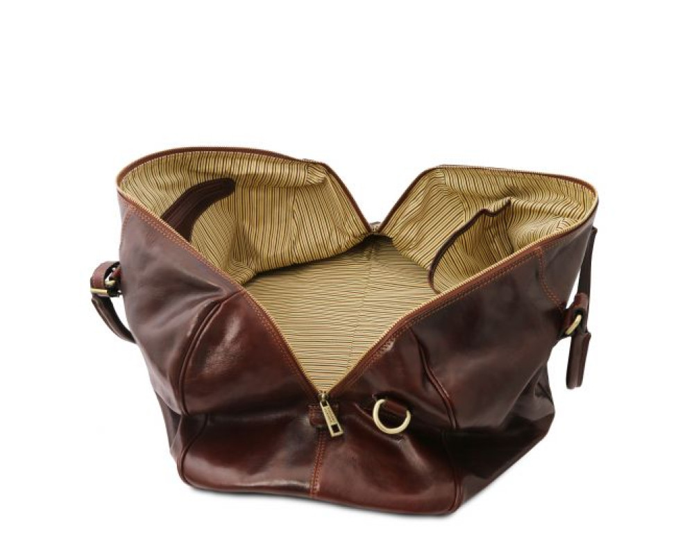 Большая кожаная дорожная сумка Италия Tuscany Leather TL VOYAGER TL141247 Dark Brown - Фото № 5