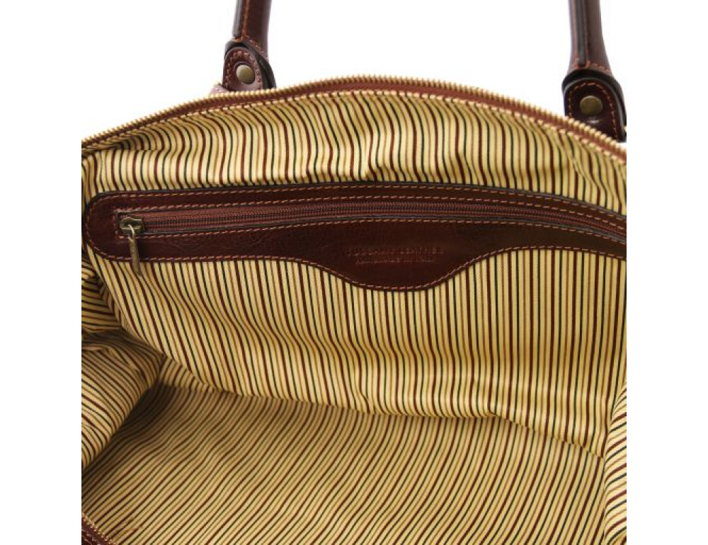 Большая кожаная дорожная сумка Италия Tuscany Leather TL VOYAGER TL141247 Dark Brown - Фото № 6