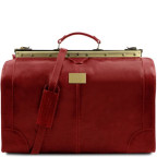 Великий шкіряний дорожній саквояж червоного кольору Tuscany Leather TL1022 Red - Фотографія № 100