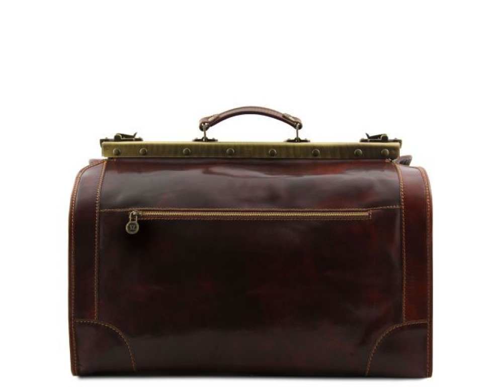 Великий шкіряний саквояж Madrid Tuscany Leather TL1022 Dark Brown - Фотографія № 2