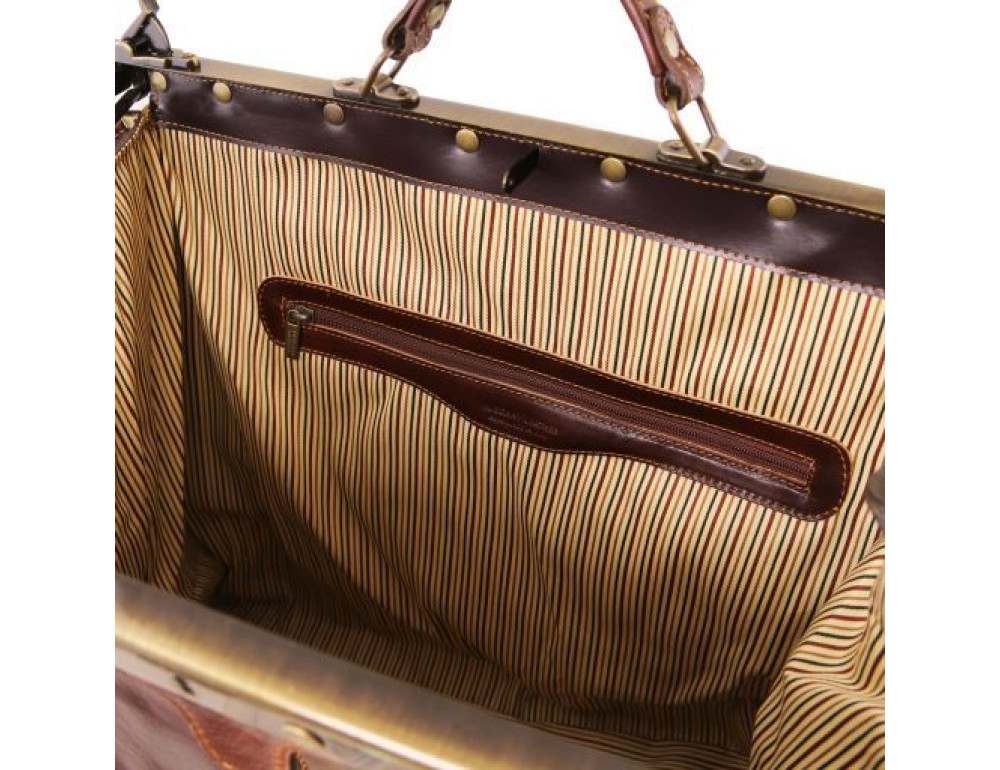 Великий шкіряний саквояж Madrid Tuscany Leather TL1022 Dark Brown - Фотографія № 4