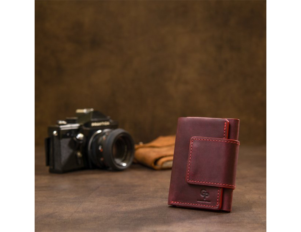 Бордове шкіряне жіноче портмоне GRANDE PELLE 504161 - Фотографія № 7