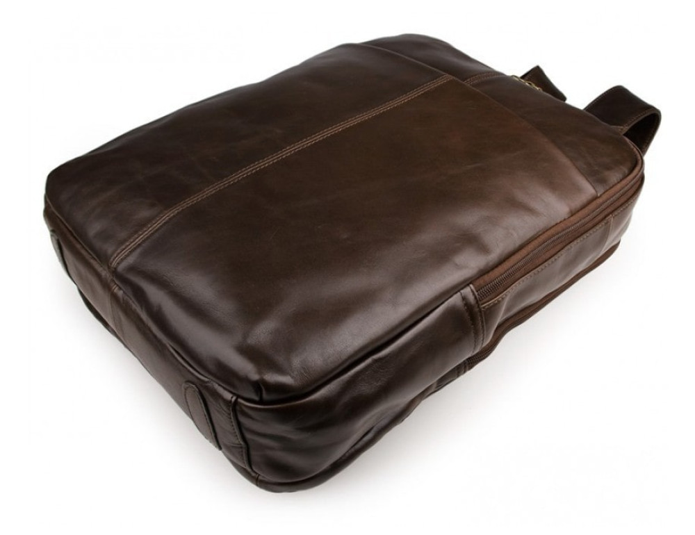 Чоловічий шкіряний рюкзак TIDING BAG 7280C коричневий - Фотографія № 4