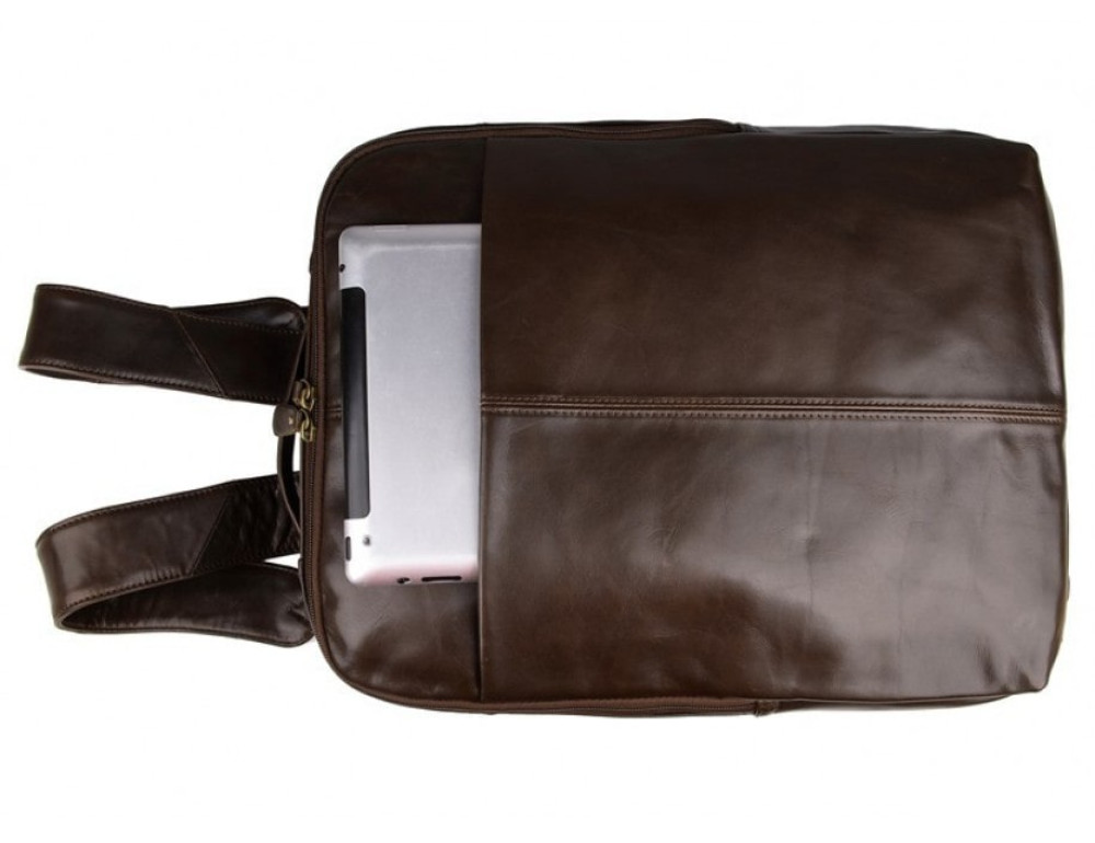 Чоловічий шкіряний рюкзак TIDING BAG 7280C коричневий - Фотографія № 7