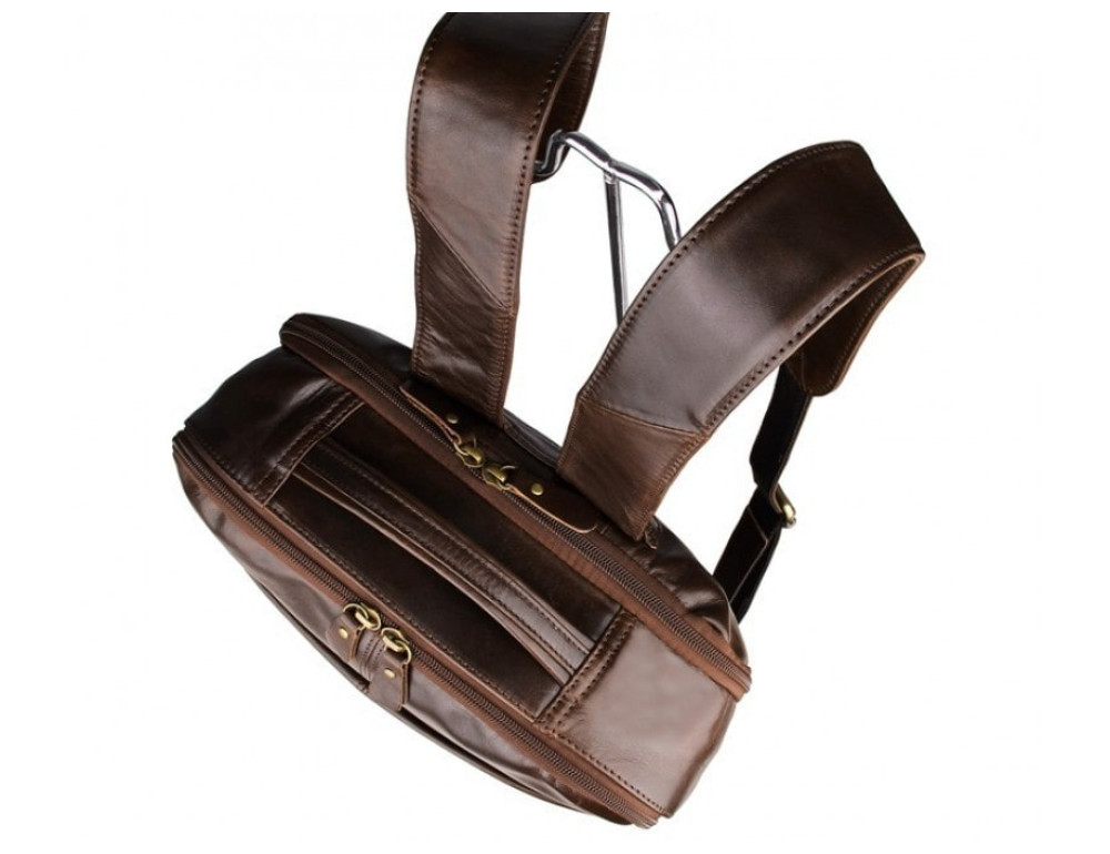 Чоловічий шкіряний рюкзак TIDING BAG 7280C коричневий - Фотографія № 8