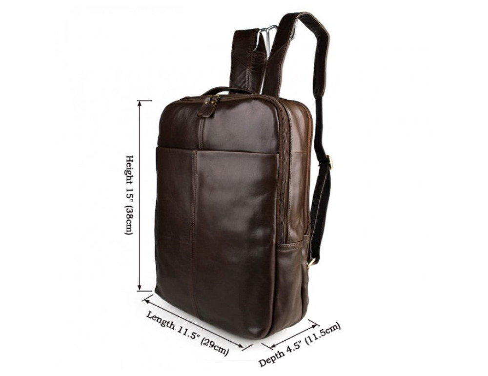 Чоловічий шкіряний рюкзак TIDING BAG 7280C коричневий - Фотографія № 9