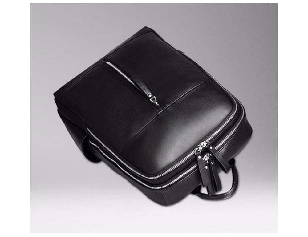 Чоловічий шкіряний рюкзак TIDING BAG B3-1692A чорний - Фотографія № 9