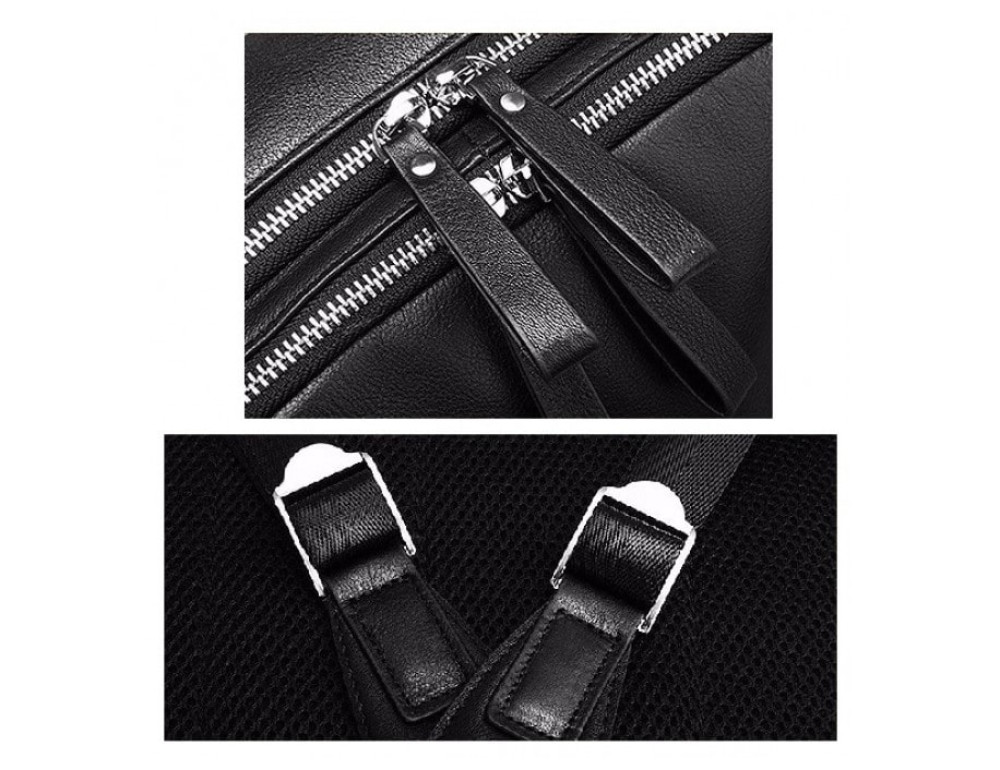 Чоловічий шкіряний рюкзак TIDING BAG B3-1692A чорний - Фотографія № 10