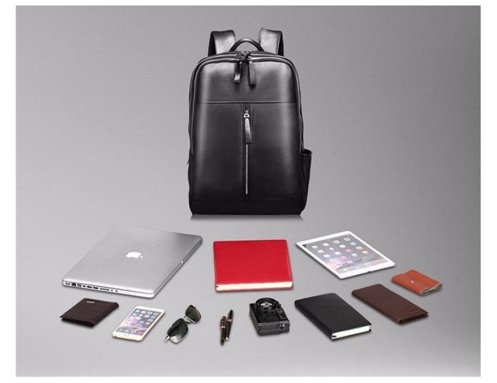 Чоловічий шкіряний рюкзак TIDING BAG B3-1692A чорний - Фотографія № 12