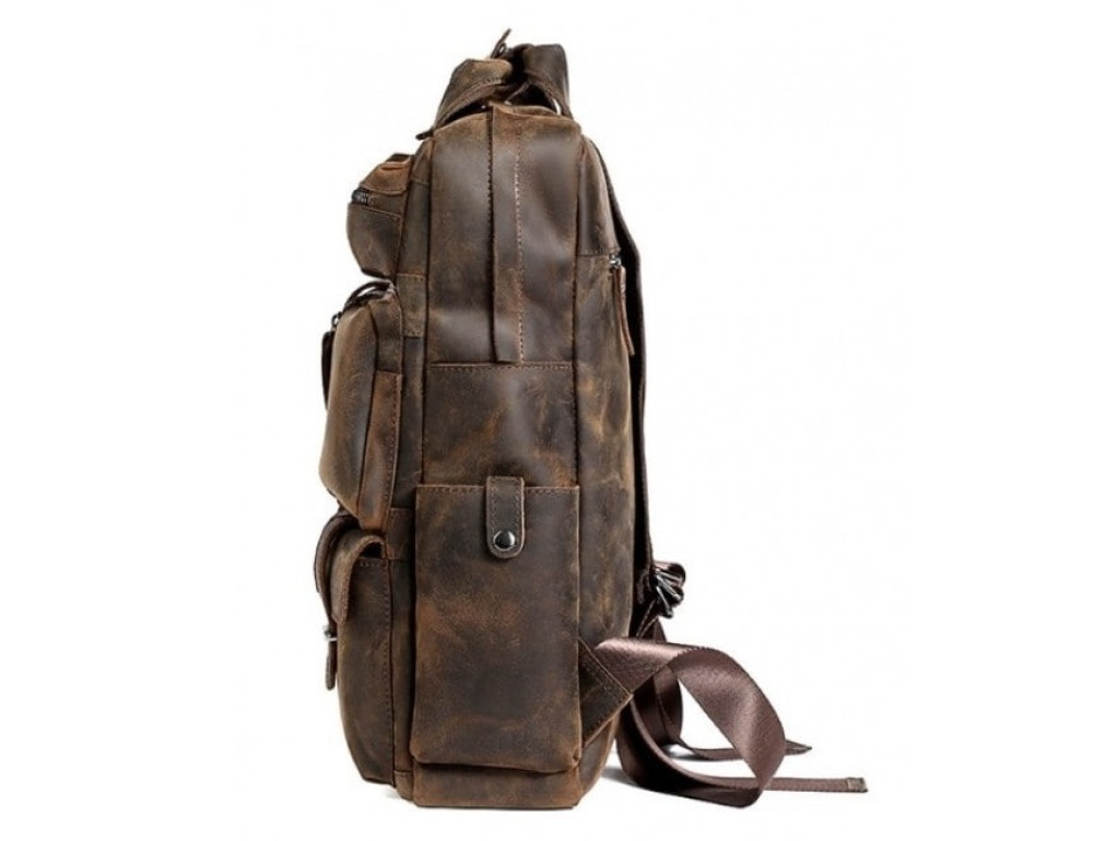 Чоловічий добротний рюкзак Tiding Bag t3081DB коричневий - Фотографія № 3