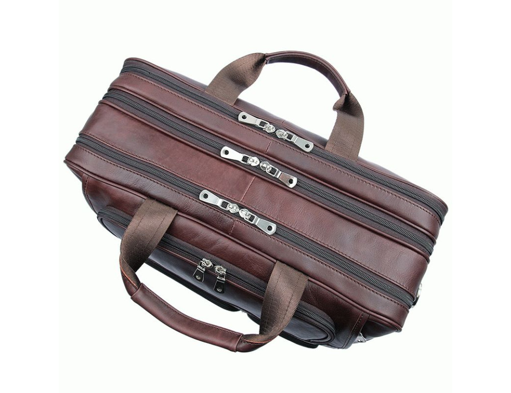 Чоловіча шкіряна сумка на три секції TIDING BAG 7289X - Фотографія № 5