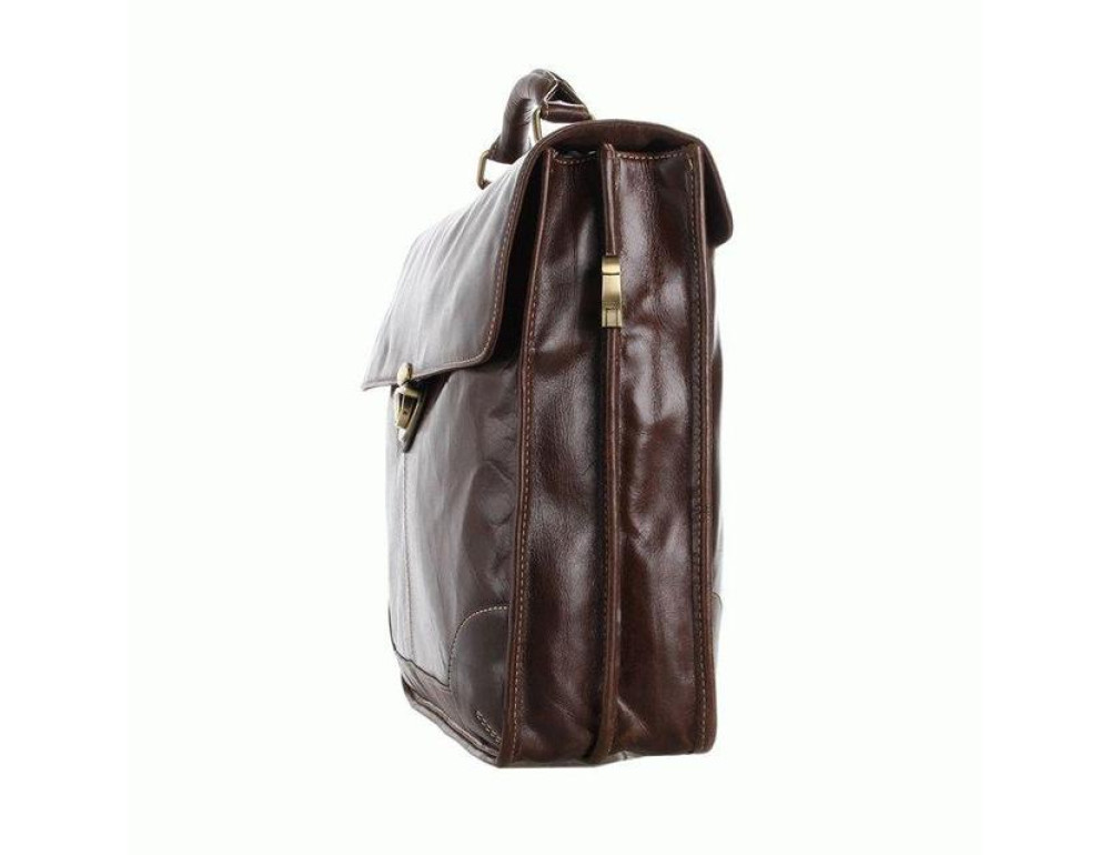Коричневий великий шкіряний портфель TIDING BAG 7091C - Фотографія № 5