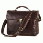 Коричневий великий шкіряний портфель TIDING BAG 7091C - Фотографія № 100