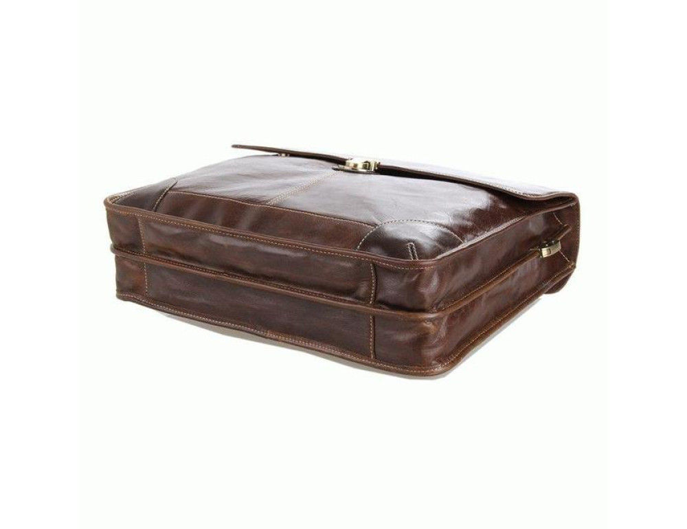 Коричневий великий шкіряний портфель TIDING BAG 7091C - Фотографія № 7