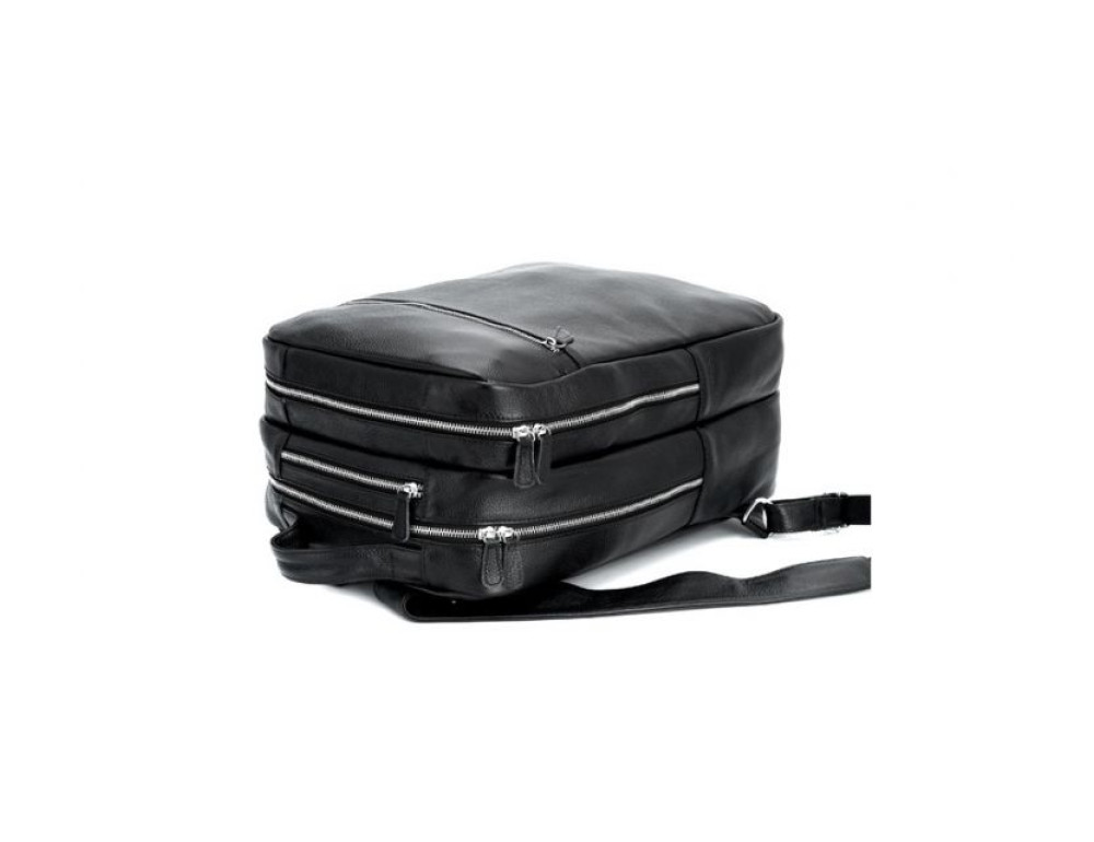 Чоловічий шкіряний рюкзак TIDING BAG T3064 чорний - Фотографія № 6