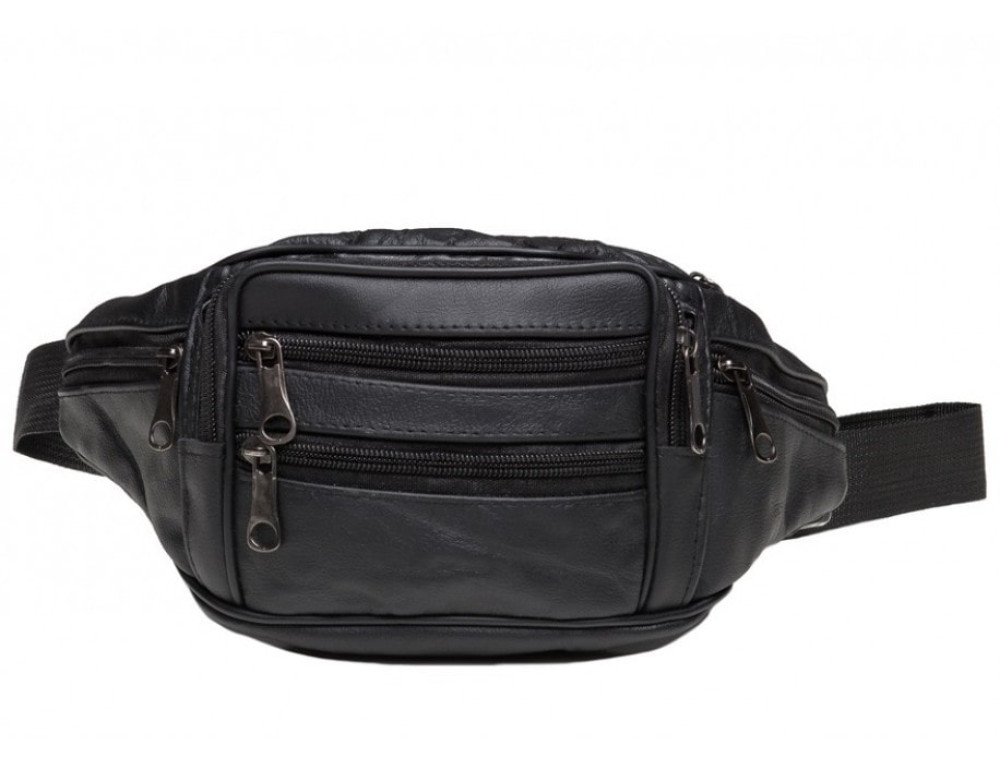 Кожаная сумка на пояс TIDING BAG A25-982A Чёрная - Фото № 1 Кожаная сумка на пояс TIDING BAG A25-982A Чёрная - Фото № 1