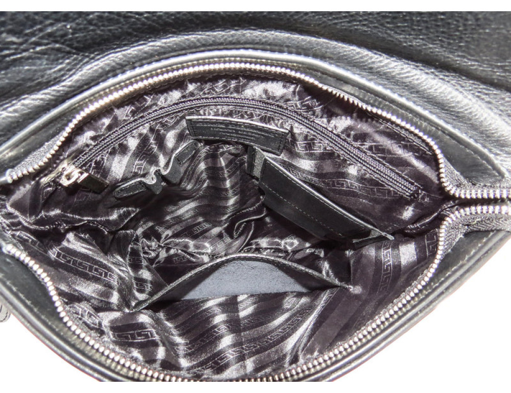 Чоловіча шкіряна почтальонка Black Diamond BD41A чорна - Фотографія № 8