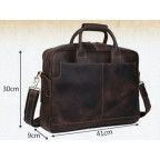 Вінтажна сумка з кінської шкіри TIDING BAG T1019 коричнева - Фотографія № 106
