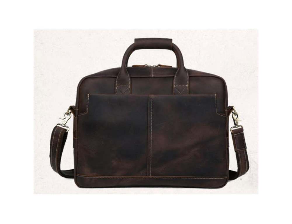 Вінтажна сумка з кінської шкіри TIDING BAG T1019 коричнева - Фотографія № 2