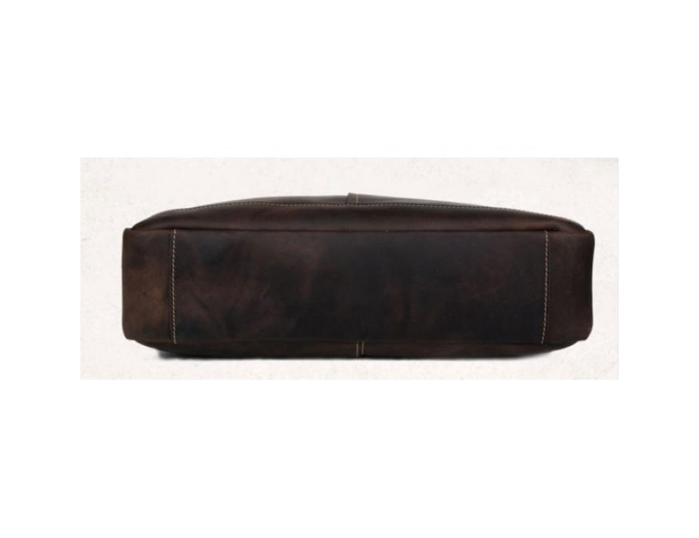 Вінтажна сумка з кінської шкіри TIDING BAG T1019 коричнева - Фотографія № 5