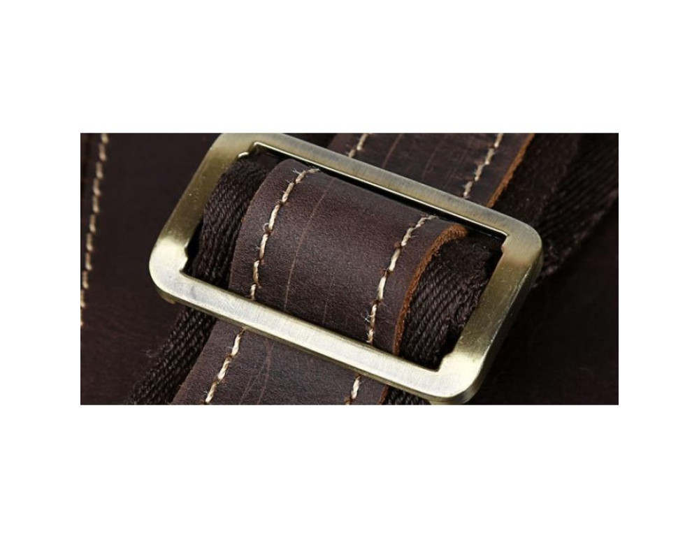Вінтажна сумка з кінської шкіри TIDING BAG T1019 коричнева - Фотографія № 6