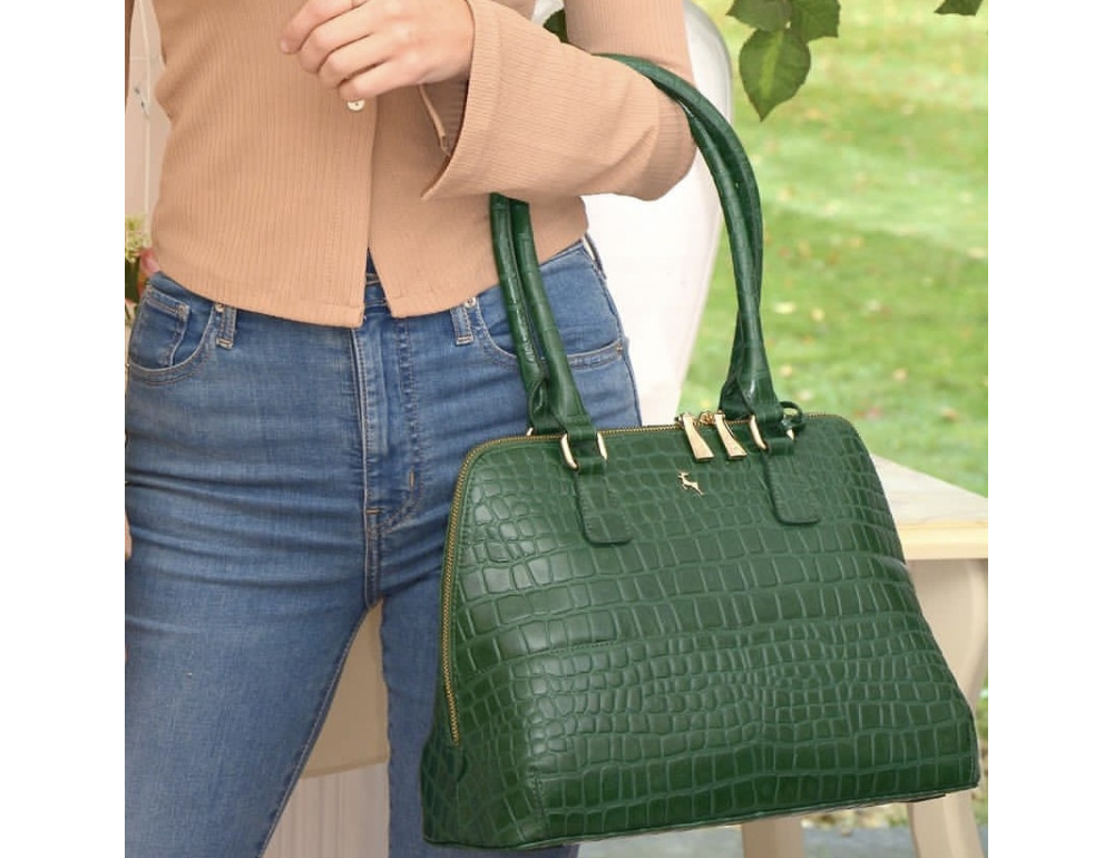 Зелена жіноча сумка зі шкіри Ashwood C53 Green - Фотографія № 2