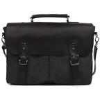 Чорна сумка-портфель з тканини та шкіри TARWA RAG-3960-3md - Фотографія № 100