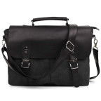 Чорна сумка-портфель з тканини та шкіри TARWA RAG-3960-3md - Фотографія № 104