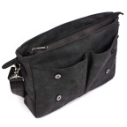 Чорна сумка-портфель з тканини та шкіри TARWA RAG-3960-3md - Фотографія № 106