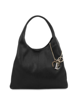 Чёрная женская сумка шоппер из кожи Tuscany TL KEYLUCK TL142264 Black