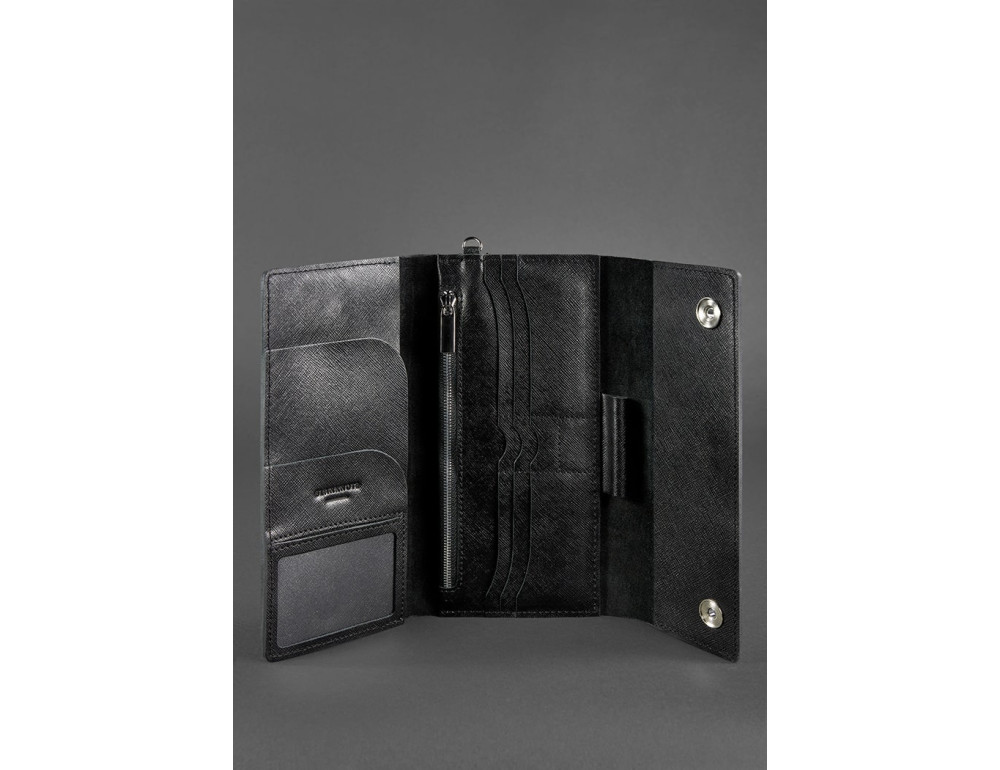 Чёрный клатч под документы из saffiano Blanknote BN-TK-5-1-bw - Фото № 4