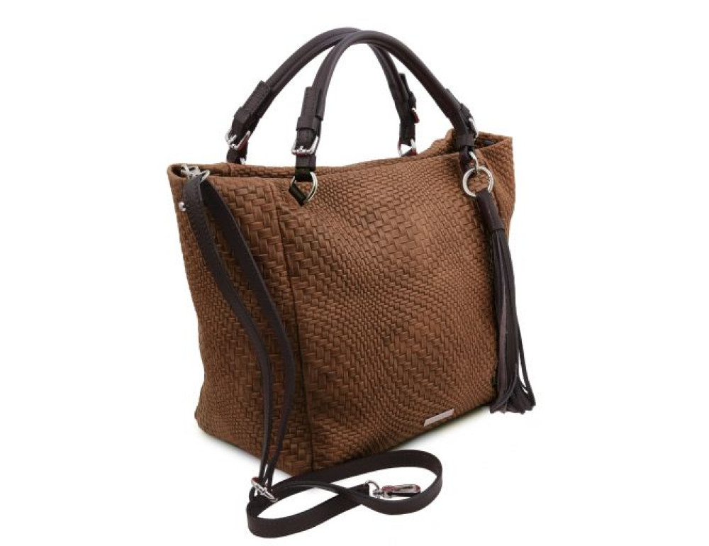 Стильна італійська сумочка для жінок коричневого кольору Tuscany Leather TL142066 CINNAMON - Фотографія № 3
