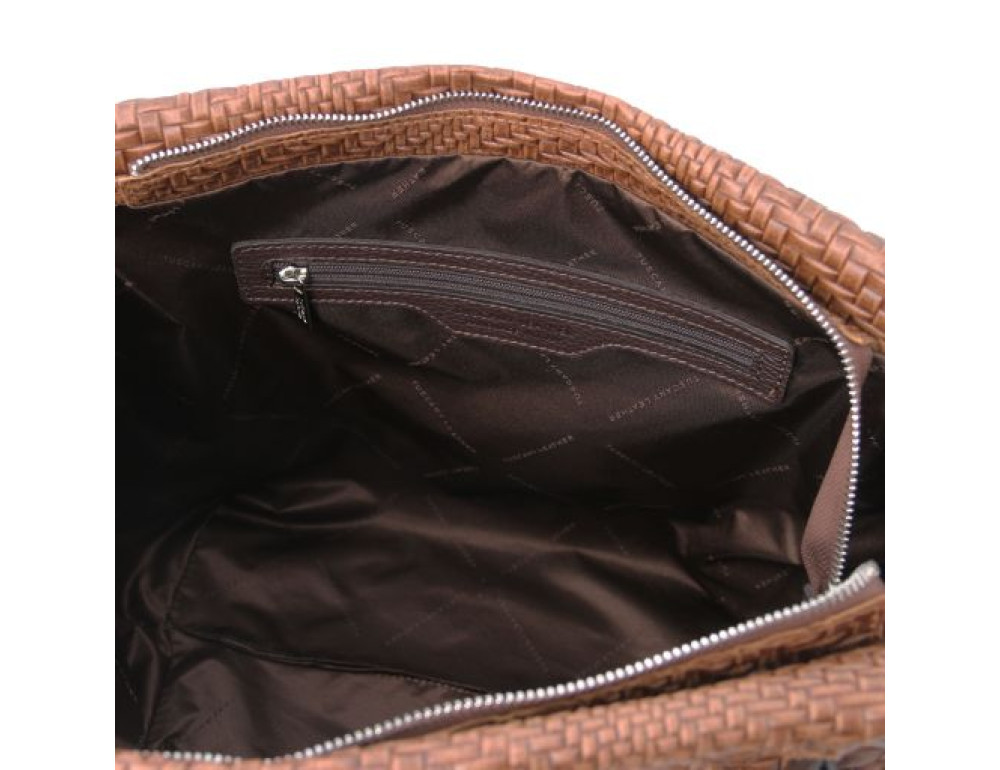 Стильна італійська сумочка для жінок коричневого кольору Tuscany Leather TL142066 CINNAMON - Фотографія № 6