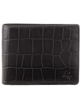 Чорний чоловічий шкіряний портмоне Visconti CR92 BLK Gator c RFID (Black)