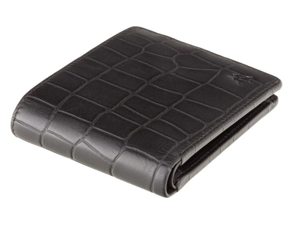 Чорний чоловічий шкіряний портмоне Visconti CR92 BLK Gator c RFID (Black) - Фотографія № 3