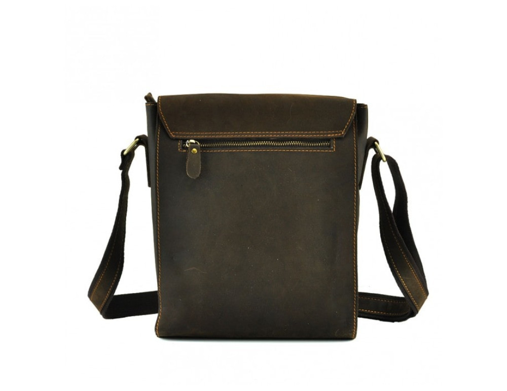 Мужская кожаная сумка на плечо TIDING BAG 7055DB коричневая - Фото № 3