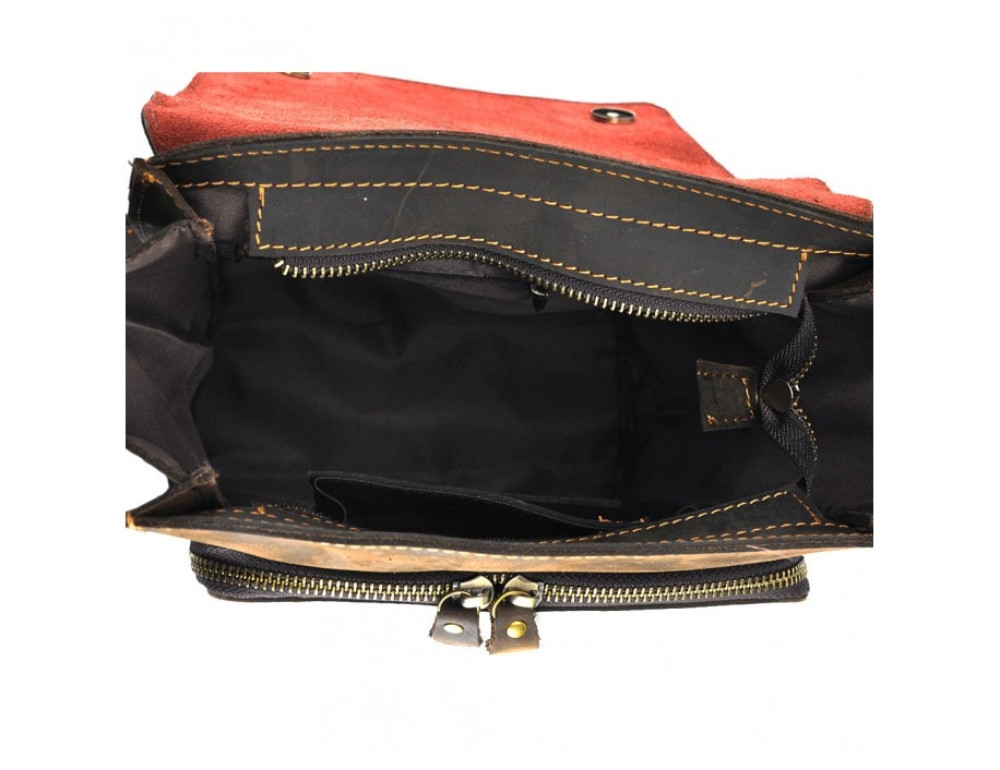 Мужская кожаная сумка на плечо TIDING BAG 7055DB коричневая - Фото № 6