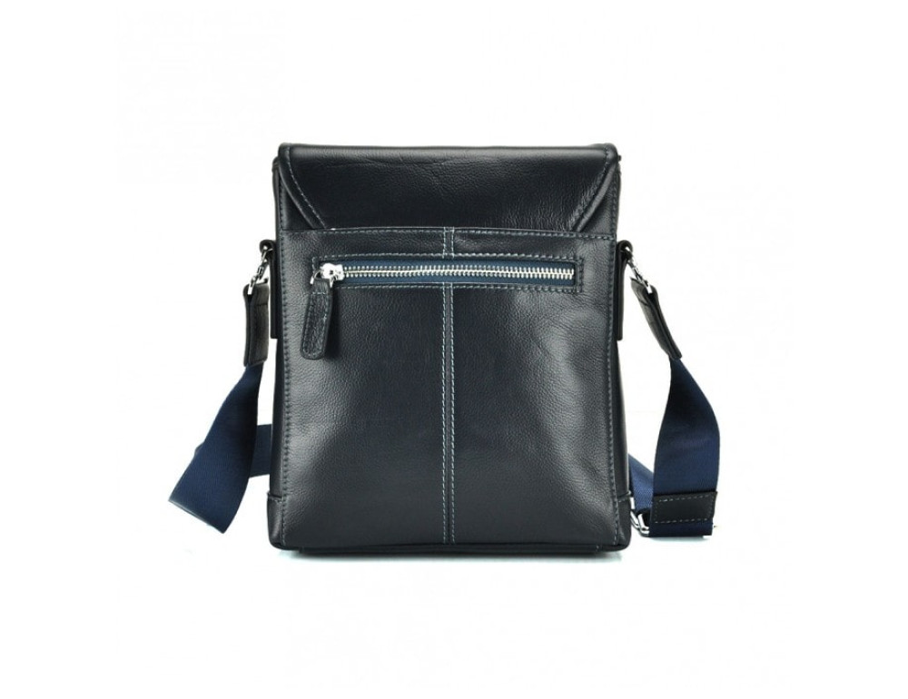 Кожаный мессенджер Tiding Bag M685-1BL синий - Фото № 4