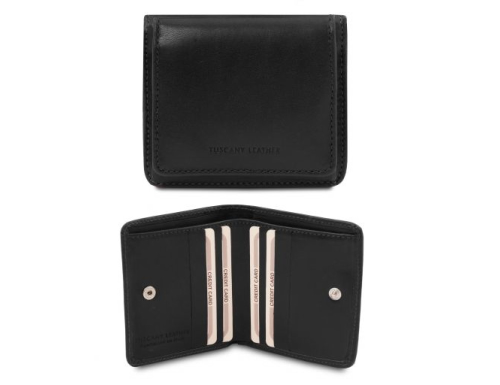 Ексклюзивний жіночий гаманець маленького розміру Tuscany Leather TL142059 Black - Фотографія № 1 Ексклюзивний жіночий гаманець маленького розміру Tuscany Leather TL142059 Black - Фотографія № 1