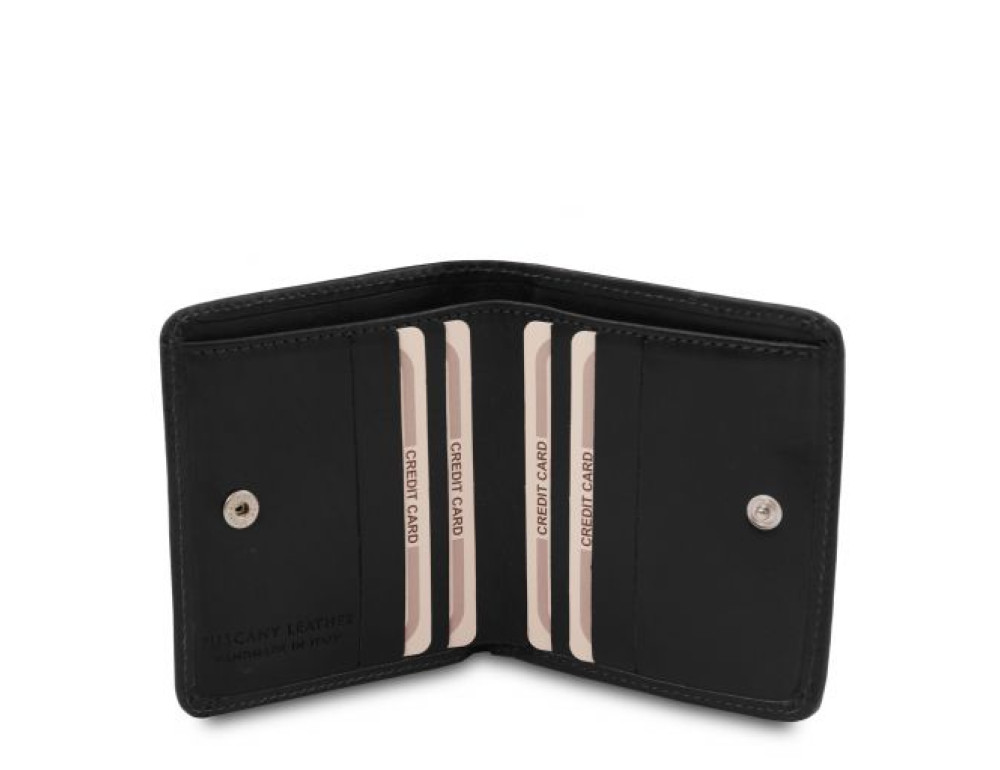 Ексклюзивний жіночий гаманець маленького розміру Tuscany Leather TL142059 Black - Фотографія № 3