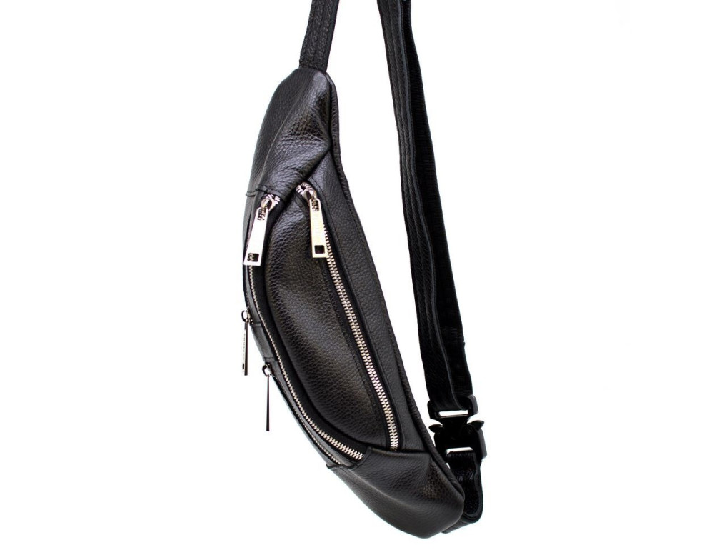 Чорна шкіряна сумка на пояс TARWA FA-3088-4lx - Фотографія № 9