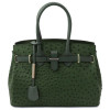 Зелена жіноча сумка зі страусиної шкіри Tuscany Leather TL142120 Forest Green