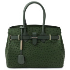 Зелена жіноча сумка зі страусиної шкіри Tuscany Leather TL142120 Forest Green - Фотографія № 100