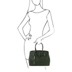 Зелена жіноча сумка зі страусиної шкіри Tuscany Leather TL142120 Forest Green - Фотографія № 101
