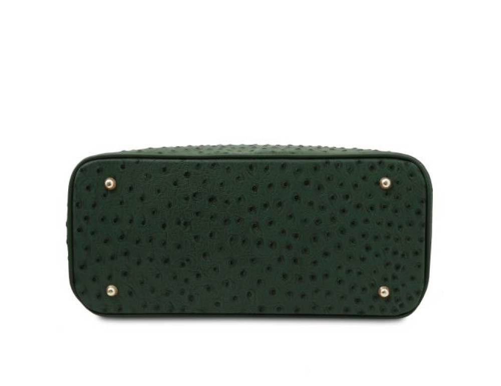 Зелена жіноча сумка зі страусиної шкіри Tuscany Leather TL142120 Forest Green - Фотографія № 5